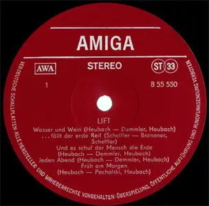 Lift - Lift (Amiga 8 55 550) (GDR 1977) (Vinyl 24-96 & 16-44.1)