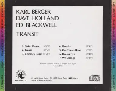 Karl Berger, Dave Holland, Ed Blackwell - Transit (1987) {Black Saint BSR0092CD}