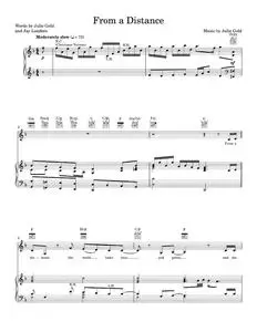 From A Distance (Christmas Version) - Bette Midler, Julie Gold (Piano-Vocal-Guitar)