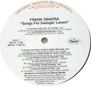 Frank Sinatra: Songs for Swingin' Lovers! (Japan MFSL Limited Edition 200 Gram Pressing 24/96)