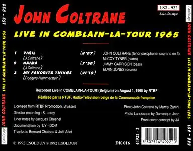 John Coltrane - Live In Comblain-la-Tour 1965 (1992) {Landscape LS2-922}