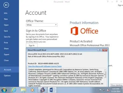 Microsoft Windows 7 Sp1 Ultimate with Office 2013 Sp1 Professional Plus v15.0.4675.1002 integrated