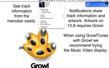 GrowlTunes v3.0 (Mac OS X)