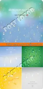 Water drops vector background set 3