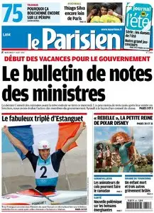 Le Parisien + Cahier Paris du Mercredi 1er Aout 2012