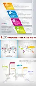 Vectors - Infographics with World Map 32