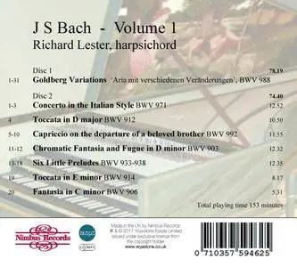 Richard Lester - Bach: Works for Harpsichord, Vol. 1 (2017)