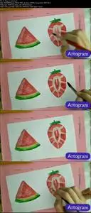 Painting fruit illustration with watercolors in less than 1