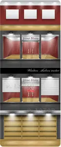 Wooden shelves vector