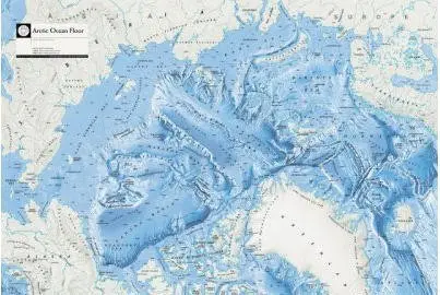 National Geographic Arctic Ocean Floor Map