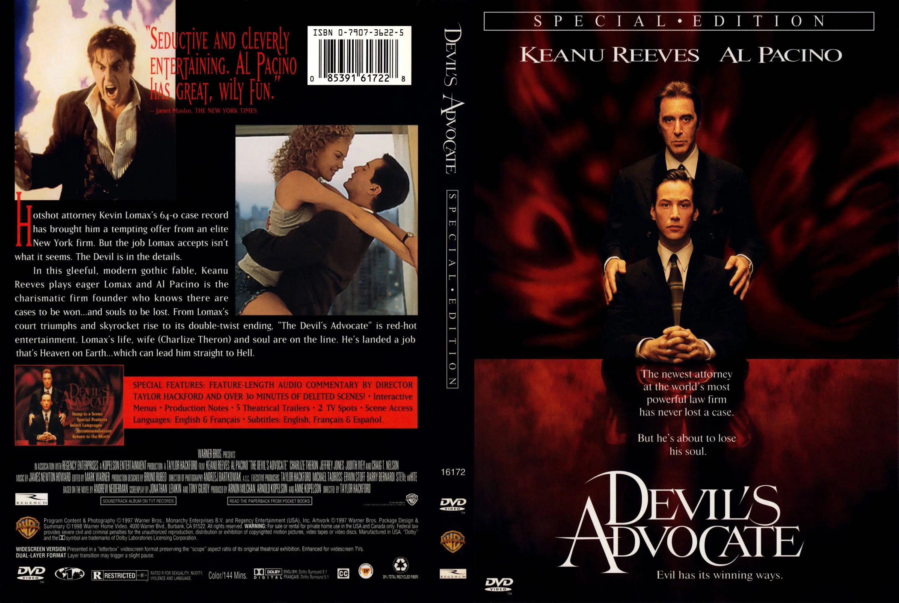 Адвокат дьявола без рекламы. Адвокат дьявола - the Devil s Advocate (1997). Двд адвокат дьявола. Аль Пачино адвокат дьявола.