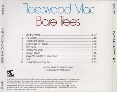 Fleetwood Mac - Bare Trees (1972) [Warner-Pioneer Japan, 20P2-2094]
