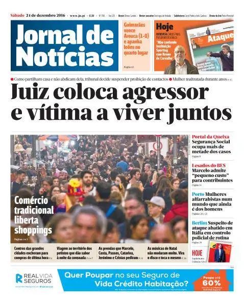 Jornal de Notícias - 24 de dezembro de 2016