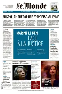 Le Monde du Dimanche 29 et Lundi 30 Septembre 2024