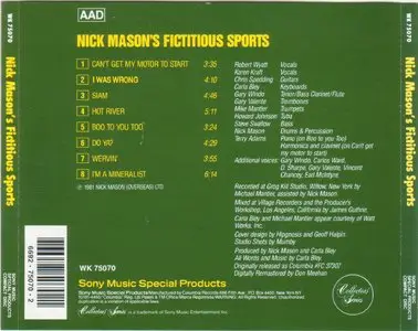 Nick Mason - Nick Mason's Fictitious Sports (1981) {Columbia}