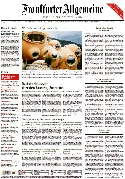 Frankfurter Allgemeine Zeitung mit RMZ vom 11. September 2010