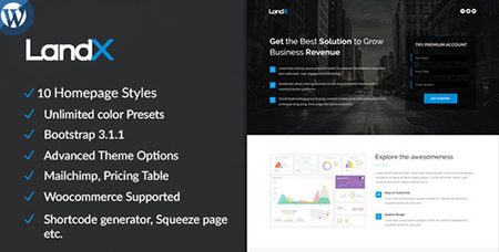 ThemeForest - LandX v1.5.0 - Multipurpose Wordpress Landing Page - 9545842