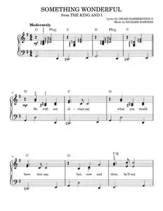 Something Wonderful - Rodgers & Hammerstein, The King And I Musical (Easy Piano)