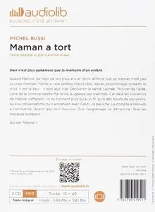 Michel Bussi, "Maman a tort", Livre audio 2CD MP3