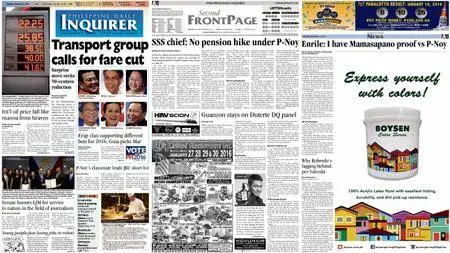 Philippine Daily Inquirer – January 19, 2016