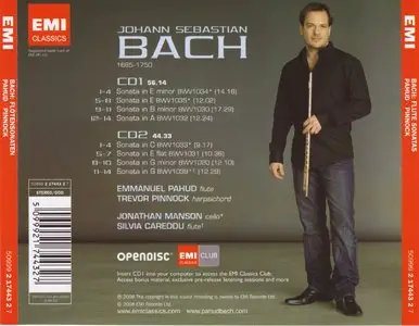 Bach : Complete Flute Sonatas : Emmanuel Pahud - Trevor Pinnock - 2CDs - 2008