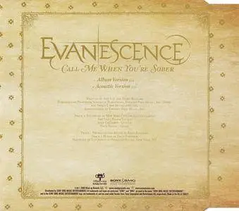 Evanescence - Call Me When You're Sober (UK CD Single) (2006)