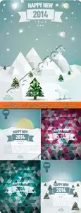 2014 Happy New Year holiday vector backgrounds 5