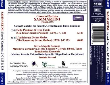 Daniele Ferrari, Symphonica Ensemble - Giovanni Battista Sammartini: Sacred Cantatas Vol. 3 (2006)