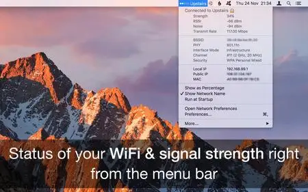 WiFi Wireless Signal Strength Explorer 1.4 Mac OS X