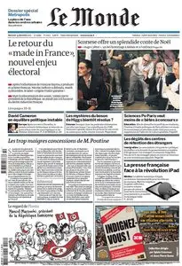 Le Monde et Supplément Aquaville du Mercredi 14 Décembre 2011