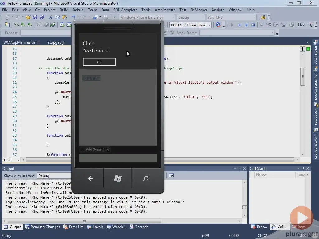 Pluralsight: Introduction to PhoneGap