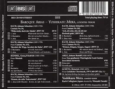 Yoshikazu Mera / Bach Collegium Japan / Masaaki Suzuki - Baroque Arias (1998, BIS # BIS-CD-919) [RE-UP]