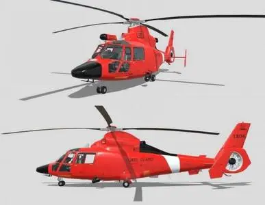 MH-65 Dolphin helicopter 3D Model