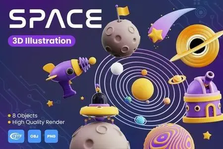 Space 3D Illustrations