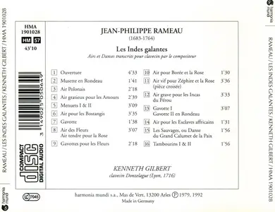 Kenneth Gilbert - Jean-Philippe Rameau: Les Indes Galantes, Transcriptions originales pour clavecin (1992)