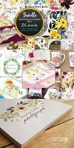 CreativeMarket - Bundle Watercolour Flowers vol.2