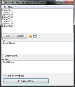 VovSoft Find And Replace Multiple Files 2.3