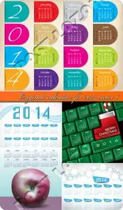 Original calendar for 2014 vector 6