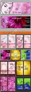 Modern abstract banners header design vector set 4