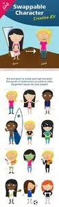 GraphicRiver Swappable Woman Character Creation Kit