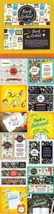 Back to school illustrations and backgrounds vector 8