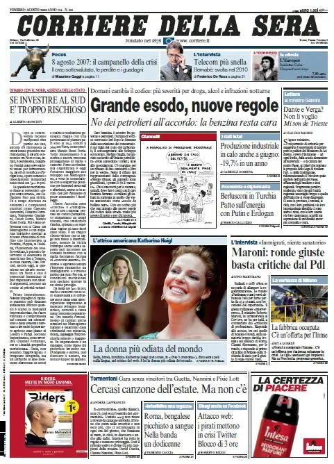 Il Corriere della Sera (07-08-09)