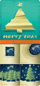 Origami winter background