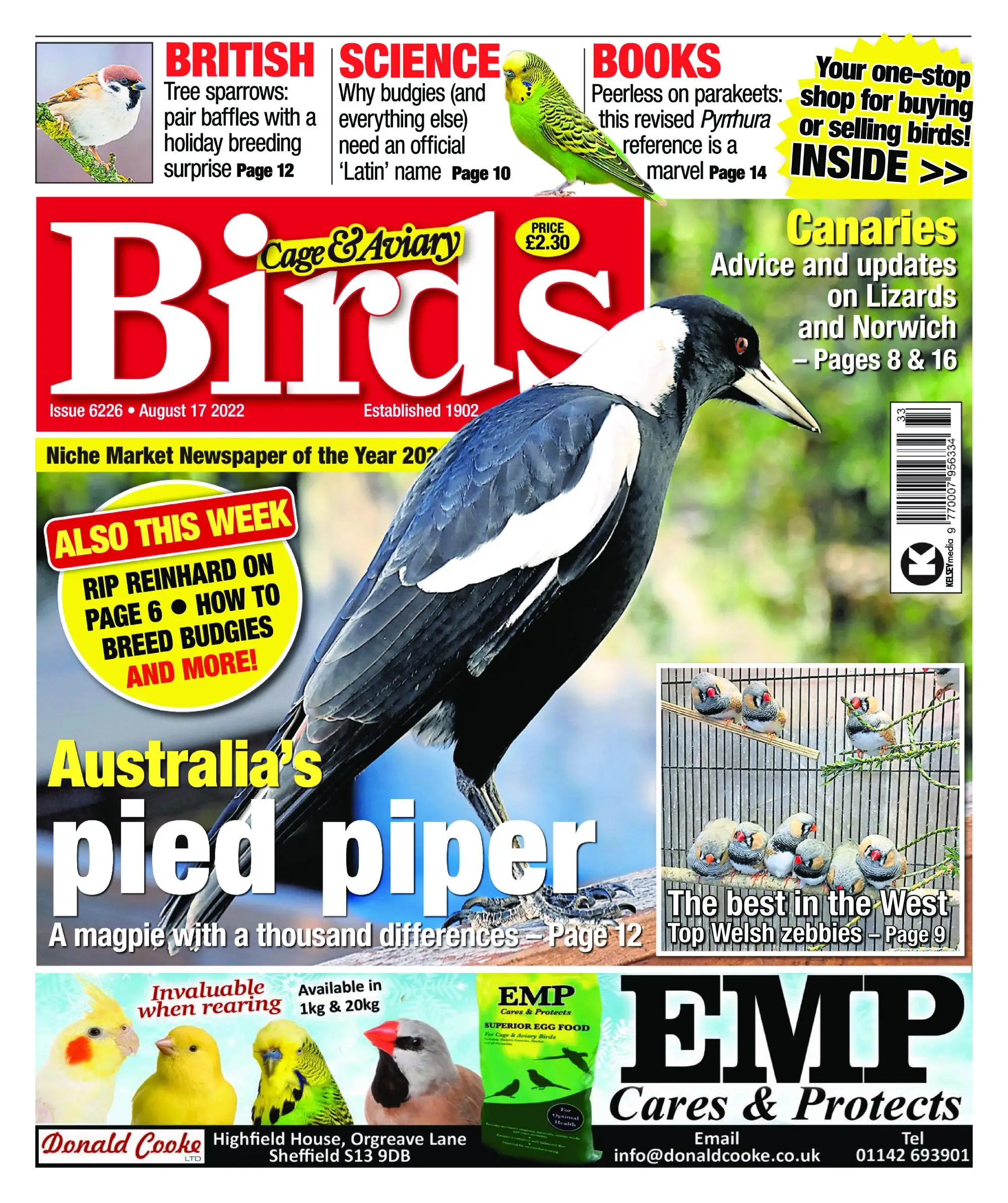 Cage & Aviary Birds – 17 August 2022