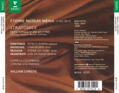 William Christie, Cappella Coloniensis - Étienne-Nicolas Méhul: Stratonice (1996)