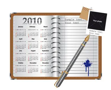 Notebook and Calendar Vector
