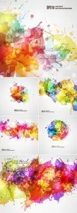 Watercolor Blots Backgrounds Vector