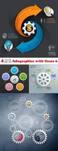 Vectors - Infographics with Gears 6