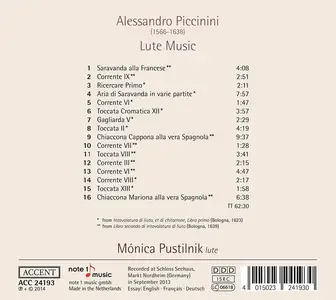 Mónica Pustilnik - Alessandro Piccinini: Lute Music (2014)