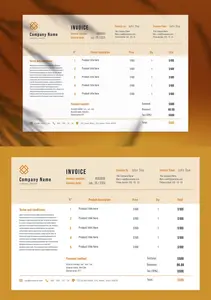 Modern Invoice Layout with Pink Accents 758299414